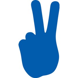ANGDEST Peace Hand Silhouette ! (Azure Blue) (Set of 2) Premium Waterproof Vinyl Decal Stickers for Laptop Phone Accessory Helmet Car Window Bumper Mug Tuber Cup Door Wall Decoration
