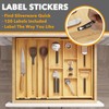SpaceAid Bamboo Utensil Drawer Organizer with Labels, Kitchen Silverware Expandable