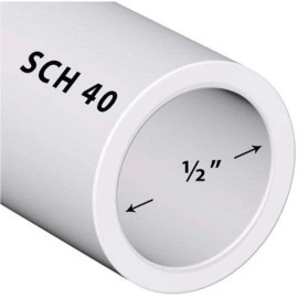 Manufacturer Direct PVC Pipe Sch40 1/2 Inch (0.5) White Custom Length - 8FT, 1