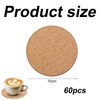 60 PCS Drinks Coasters Mats Heat-Resistant Cork Drink Coasters for