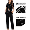 SWOMOG Womens 3pcs Pajamas Set Button Down Sleepwear Soft Short