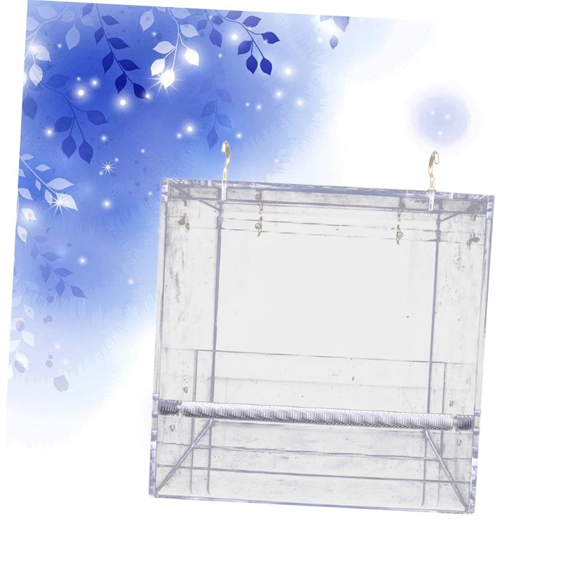 CIYODO Acrylic Transparent Bird Feeder with Removable Tray Large S