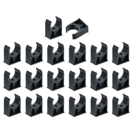 sourcing map 20Pcs PVC Water Pipe Clamps Clips, U-Shaped Tubing Hose Buckles, Irrigation Tube Holder for 32mm OD for TV Trays Tubing Hose Hanger Support Tubing, Black