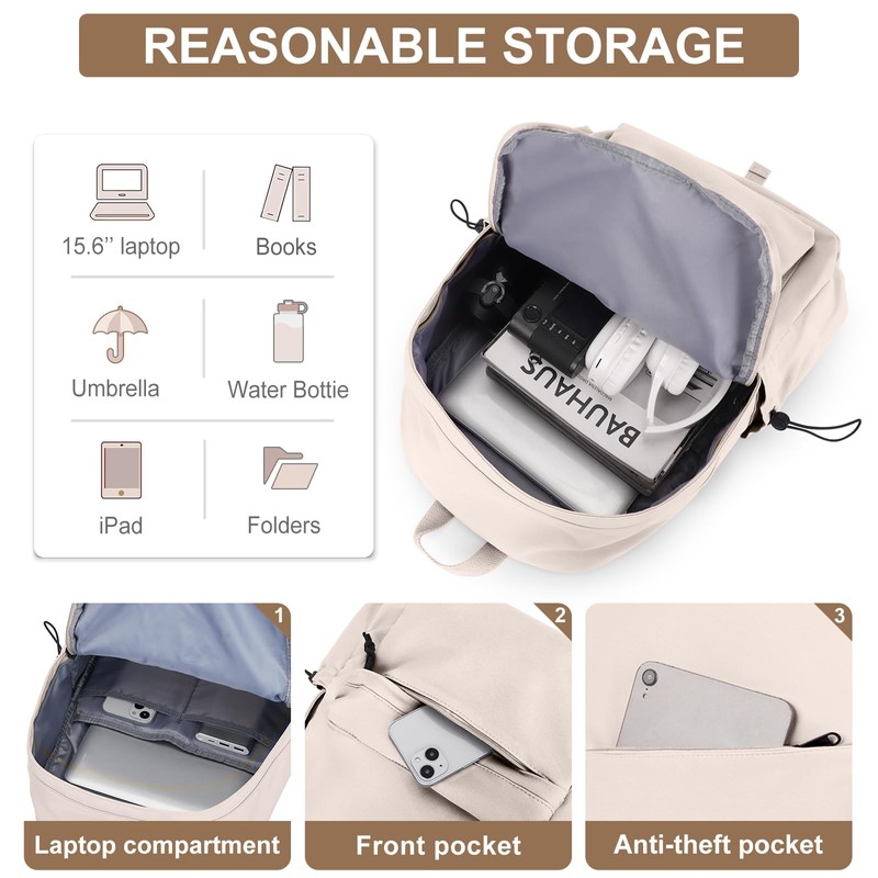 Lendolk Backpack Waterproof Laptop Backpack Work Backpack Lightweight Small Travel