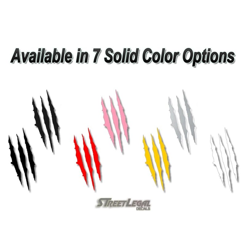 4 Ripped Claw Marks 6'' Solid Silver Vinyl Sticker Decals