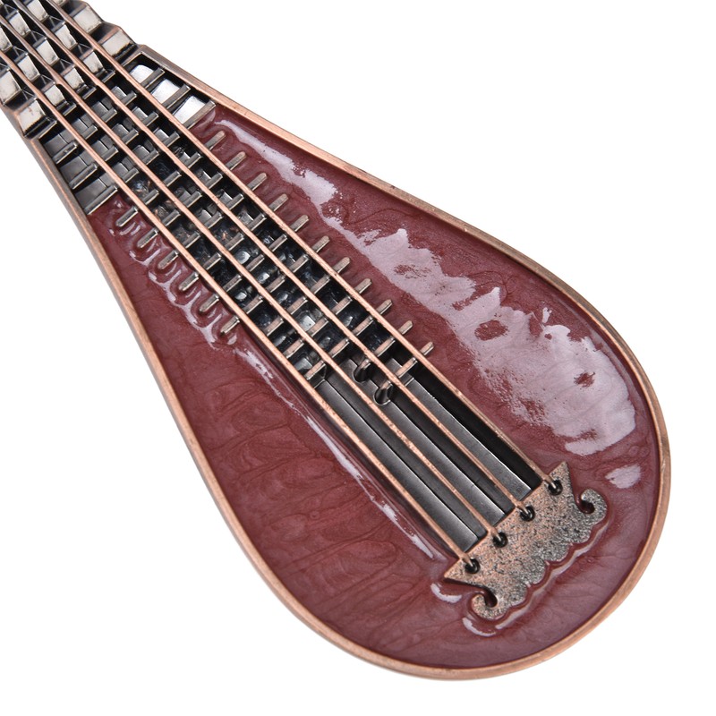 Incense Burner Holder Unique Chinese Lute Design Premium Copper Sturdy