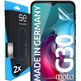 2x se® 3D Protective Film Transparent for Motorola Moto G30, Self-Healing, 100% Fingerprint & FaceID Compatible, Easy Bubble-Free Installation, Ultra Clear, Shock-Resistant, from Germany