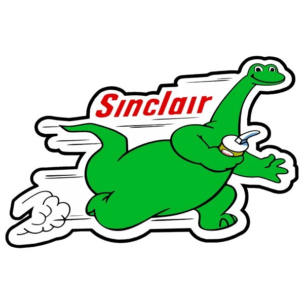 Handmade Sinclair Dino Dinosaur Gasoline Cut Out Metal Sign 23x15
