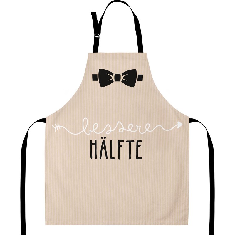 GRUSS & CO Apron Set with Saying "Bessere Hälfte" |