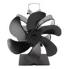 6 Blade Stove Eco Fan Black Self Starting High Temperature