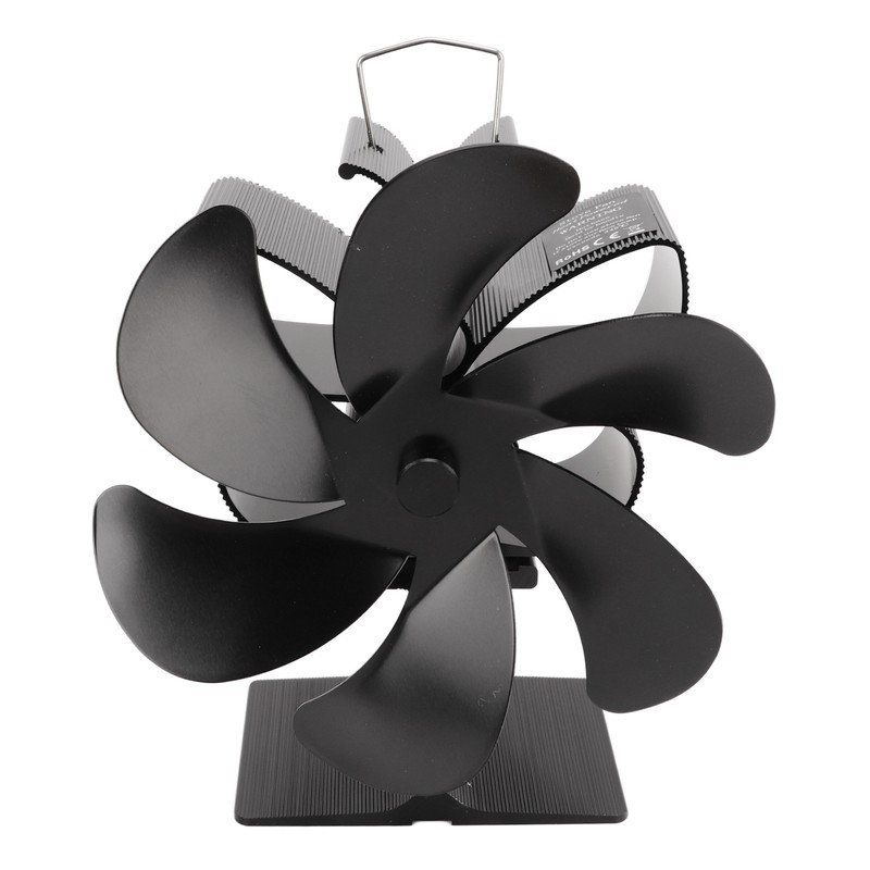 6 Blade Stove Eco Fan Black Self Starting High Temperature