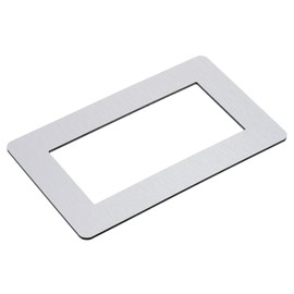 sourcing map Switch Surround Plate Wall Panel Decoration Dual Gang Aluminum Plastic Silver Tone 216mm x 130mm for Home Office