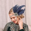 IYOU 1920s Feather Flapper Headdress Blue Crystal Gatsby Headband Prom
