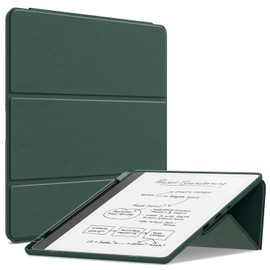 Premium PU Tablet Case, Sanyetral Trifold Stand Cover with Pen Holder and Auto Sleep/Wake, Not fit Nook Kobo Remarkable -Dark Green