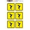 Pack of 6 Warning Stickers 5 x 5 cm Wild