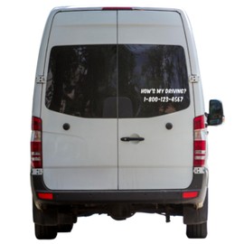 How's My Driving Decal with Custom Phone Number Decal Sticker Car Truck Van Commercial Vehicle Boat Suv Door Business Door Window Glass Vinyl Sticker Decal (7.5" x 2.25" (1 Decal))