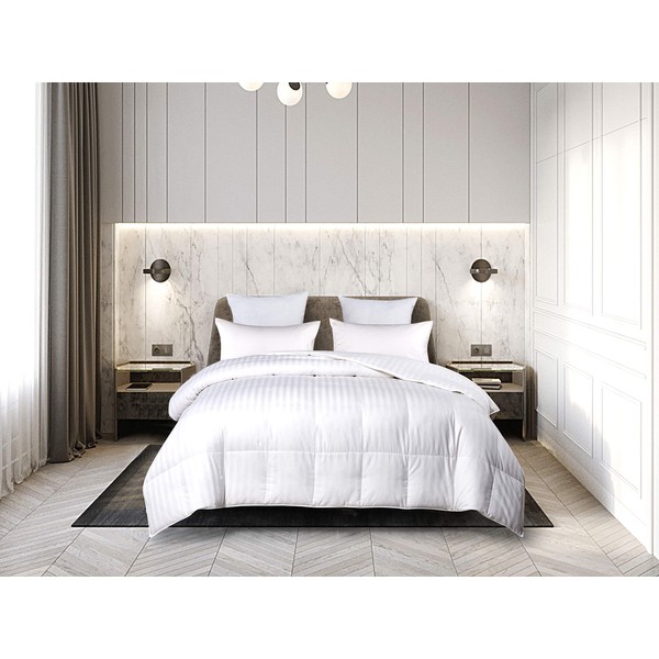 Blue Ridge Home Fashions White Siberian 500 Thread Count Damask