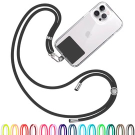 TBOC T B O C Cell Phone Lanyard [Black] - Comfortable Universal Smartphone Lanyard - Easy to Use Neck Phone Holder [Black Patch] - Adjustable Length Phone Strap Crossbody - Fits All Mobile Phones