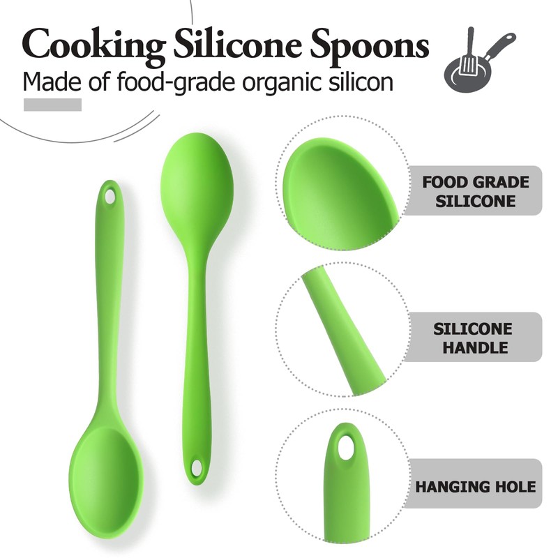 Auvotuis 2 Pcs Silicone Spoons for Cooking Heat Resistant, Non-Stick