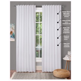 Tab Top Curtains,Farm House Curtain,Cotton Curtains,Curtain 2 Panel Sets,Window Curtain Panel in Textured Cotton 50x96 White,Reverse Window Panels,Curtain Drapes Panels,Bedroom Curtains,Set of 2