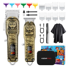 HIENA PRO Hair Clipper Set for Men, Professional Cordless Beard Trimmer Kit, Barber Clipper Set and Trimmer Kit, Electric Hair Cutting for Men, Facial Grooming Tools