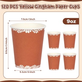 Houuqe 120 PCS Platos De Barro Mexicanos Cielito Lindo Party Decoration Mexican Paper Drinking Cups, Mexican Terracotta Flower Clay Pottery Paper Cups Party Supplies for Wedding Birthday Party