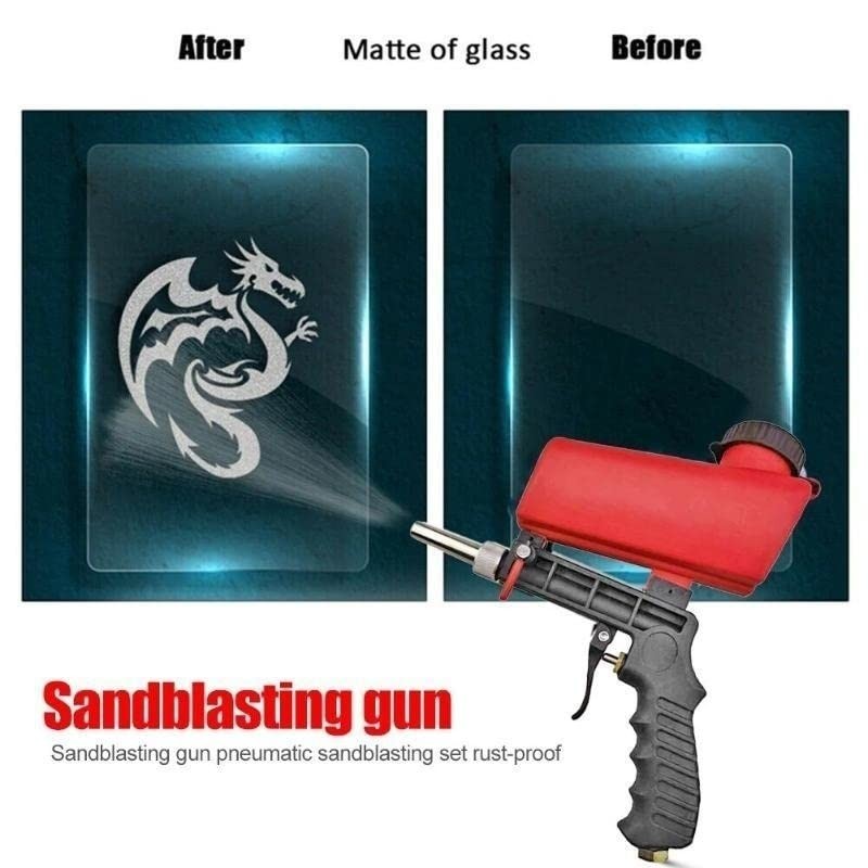 1/4" Air Sandblasting Gun, 90psi Gravity Pneumatic Sand Blaster, Small
