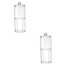 STOBAZA 2pcs Double Layer Cotton Swab Container Gauze Swabs Box Toothpick Storage Case Face Cotton Pads Organizer