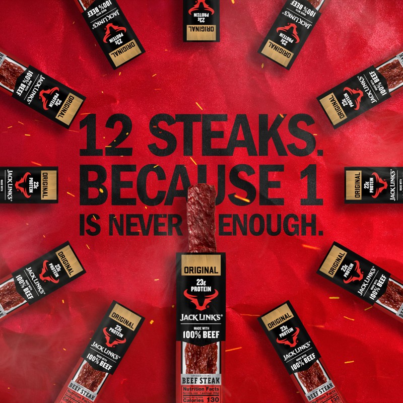 Jack Link's Beef Steak, Original - Protein Snacks, Beef Jerky