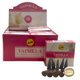 Sreevani Natural Masala Incense Cones and Holder Bundle, 120 Cones Total, Vanilla