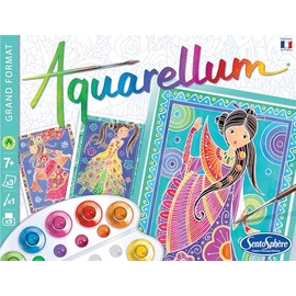 Sentosphere 3906330 Aquarellum Malset für Kinder, Motiv Glamour Girls, große Malvorlagen, Bastelset, Kreativ, DIY, 15-teiliges Set