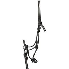 PFIFF 102937 Knot Halter with Reins, Snap Carabiner Swivels, Black, Shetty