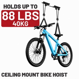 2 Pack Bike Hoist, Bike Ceiling Mount Pulley System for Garage Lift, 88 lbs