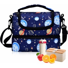 Lonchera Térmica Bolsa De Almuerzo Hombro, Escuela Bolsa de Almuerzo con Aislamiento Doble para niños, niñas, hombres, mujeres, con correa ajustable
