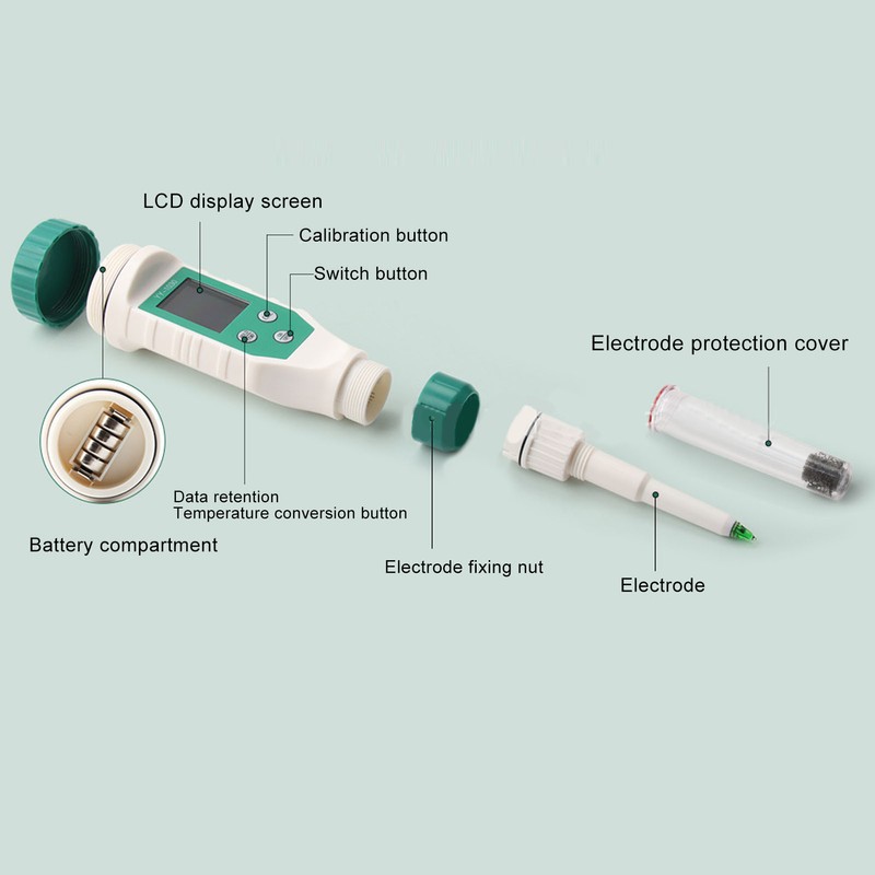 PH Meter BT LCD Display Accurate Measurement Portable PH Probe