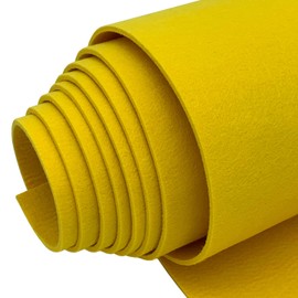 EDGEAM Felt Fabric Sold by the Metre 30 cm x 300 cm x 3 mm Felt Roll Felt Mat Decorative Felt for DIY Felt Underlay Pocket Felt Storage Bag Sewing Embroidery Felt for Crafts (Yellow, 30 cm x 300 cm x