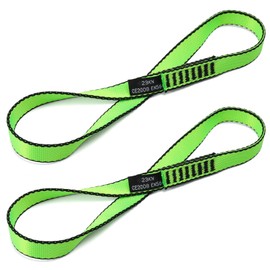 VFKENA 18MM Nylon Climbing Sling Runner 23KN CE2008/EN566 Strong Webbing Straps for Rock Climbing,Mountaineering, Rappelling, Swing, Yoga Hammock etc (Green, 30cm/12inch | Pack of 2)