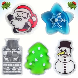 Pack of 5 Hand Warmers, Pocket Warmers, Christmas Hand Warmers, Pocket Warmers, Children, Snowman, Santa Claus, Pocket Warmer, Finger Warmer, Reusable, Hand Warmer for Women Children Warm