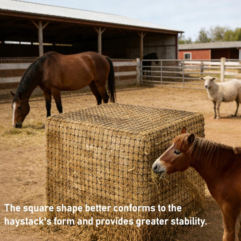 iaodia 4x4 ft Slow Hay Net Feeder for Horses, Durable