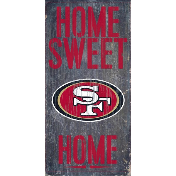 Fan Creations - San Francisco 49ers Wood Sign - Home Sweet Home 6"x12"