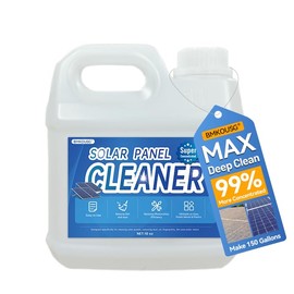Bmkousg Solar Panel Cleaner 32 oz (Makes 150 Gallons) Powerful Concentrated Cleaning Solution for Glass, PV Panel, Metal & Acrylic | Streak-Free & Non-Toxic, Deep Cleansing, Safe for Multi-Surface