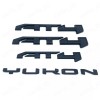 GMC 4PCS AT4 Yukon Matte Black Door Tailgate Emblem Fit