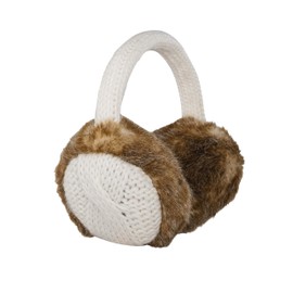 Aran Traditions Knitted Design Faux Fur Earmuffs (White)