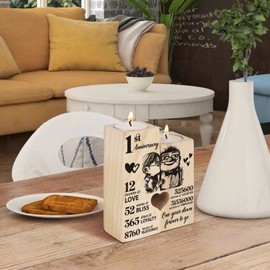 1st Anniversary Wedding Gifts for Wife, Couples Gifts Candlestick,Paper 1st Wedding Anniversary Birthday Gifts for Wife from Husband,Anniversary Presents for Girlfriend,One Year Anniversary for Her