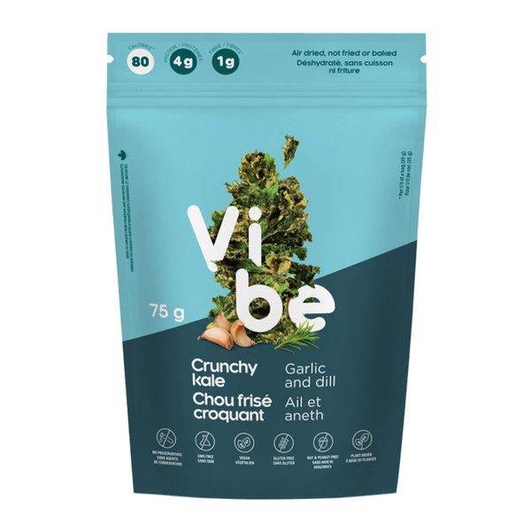Vibe Crunchy Kale Chips Garlic And Dill 75g