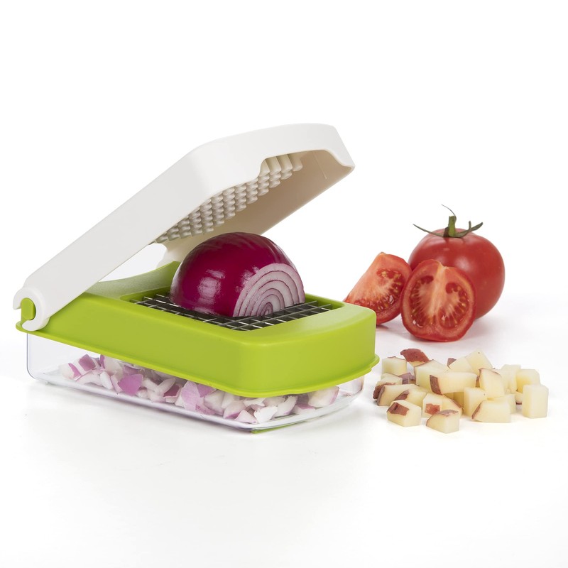 PrepWorks Compact Veggie Chopper – Space-Saving Manual Vegetable Cutter, Easy-to-Use,