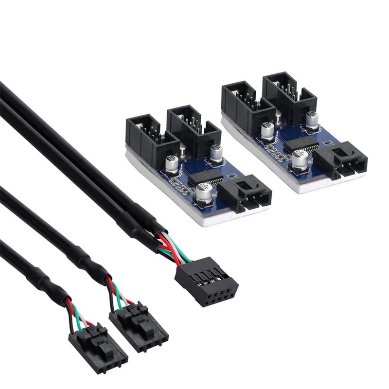 NFHK Motherboard 9pin USB 2.0 Header 1 to 2/4 Female