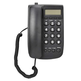 Bewinner Corded Telephone, Landline Phone with Answering Machine, Desktop Wall Phone for Home/Hotel/Office with Automatic Identification of the FSK/DTMF Dual System (Black)