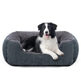 FURTIME Dog Bed, Medium Dogs, Dog Basket, Washable, Fluffy, Non-Slip Dog Basket, Dog Beds, Anti-Anxiety Dog Bed for Medium and Small Dogs and Cats, 63 x 53 x 20 cm