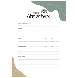 RNKVERLAG My Ancestors Board for 7 Generations, DIN A2 Folded to DIN A4, Natural Paper 160 g/m², Pack of 1
